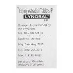 Lynoral　リノラル、エチニルエストラジオール0.01mg　箱バッジ